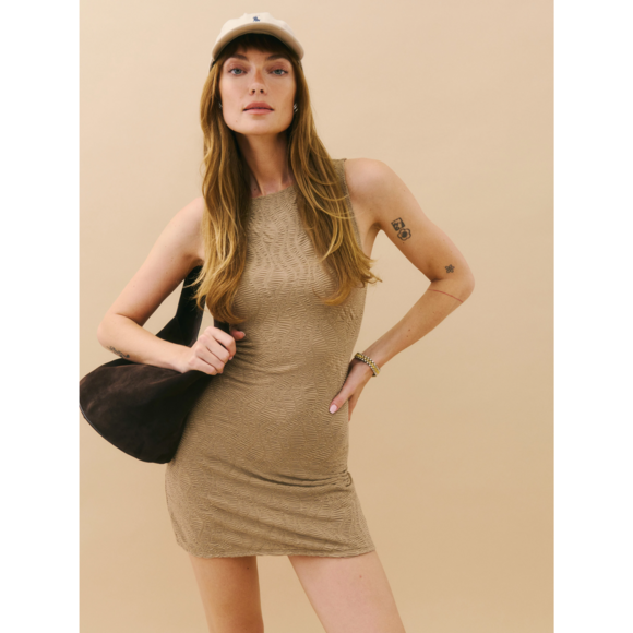 Reformation Dresses & Skirts - Reformation Nataly Textured Mini Dress in Tan